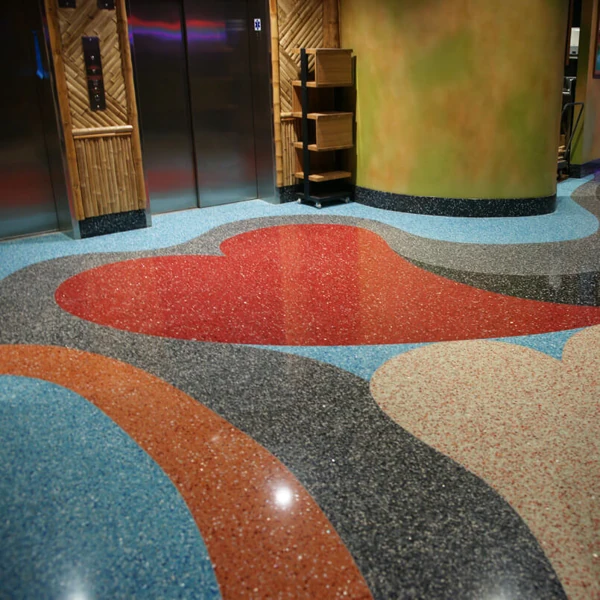 Colored Terrazzo flooring